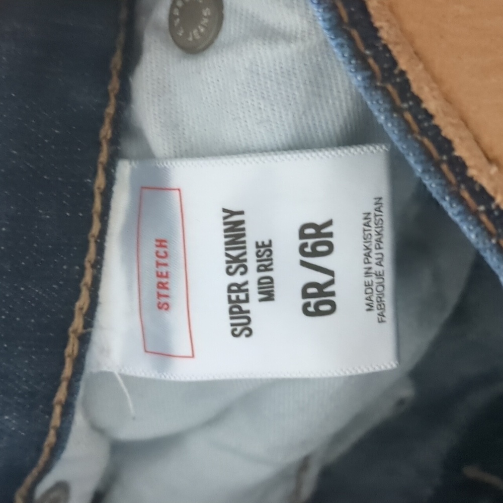 Express Mid Rise Straight Distressed Jeans - Picture 4 of 5